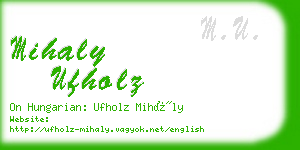 mihaly ufholz business card